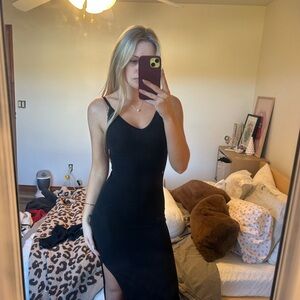 Topshop Black Midi Dress